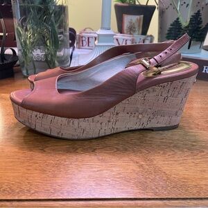 Michael Kors peep toe wedge sandals